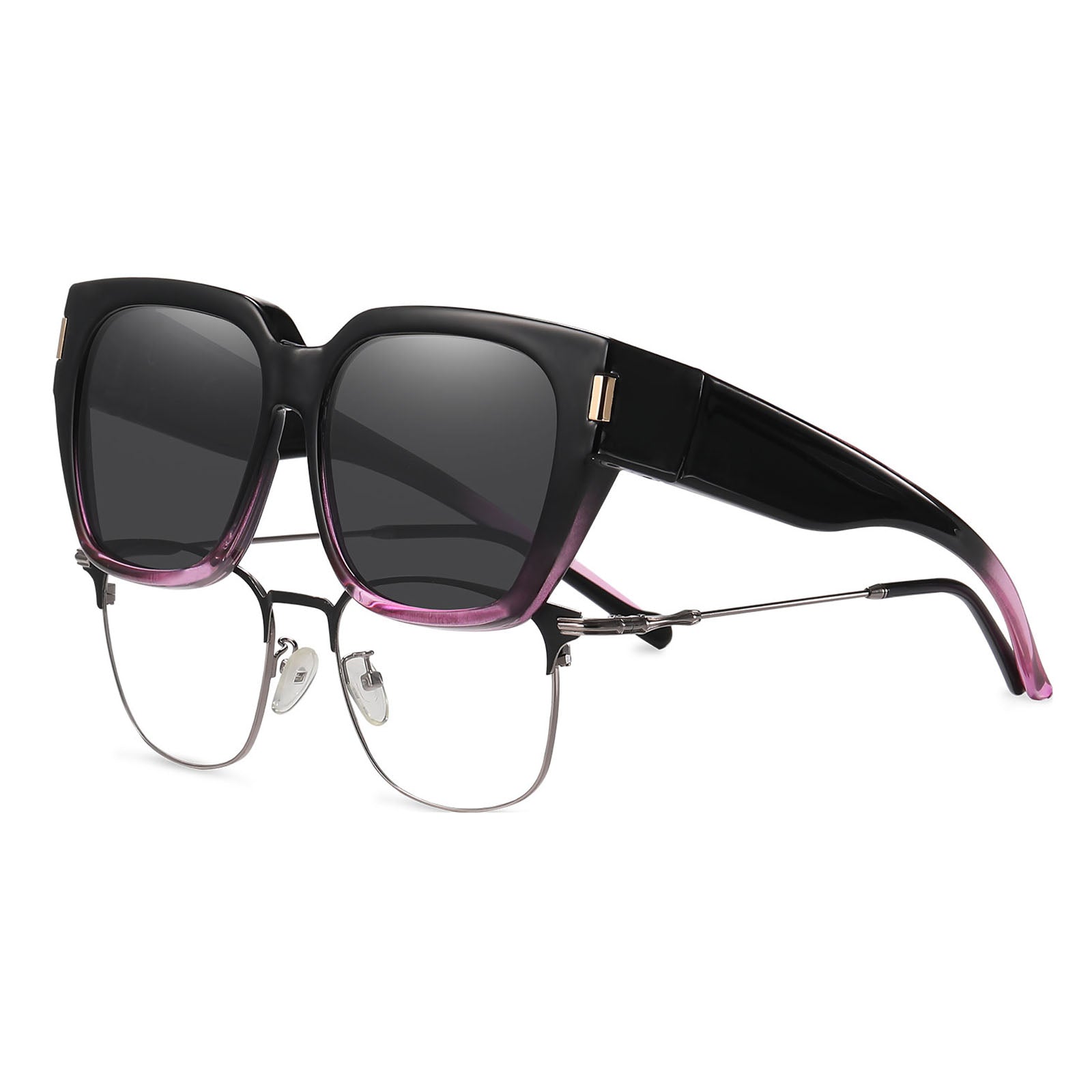 HAOLOTA Fit-Over Sunglasses for Women Men Square Shapes UV Protection SG0512