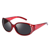 HAOLOTA Polarized Sunglasses for Women Rhinestone Wrap Around SG0008
