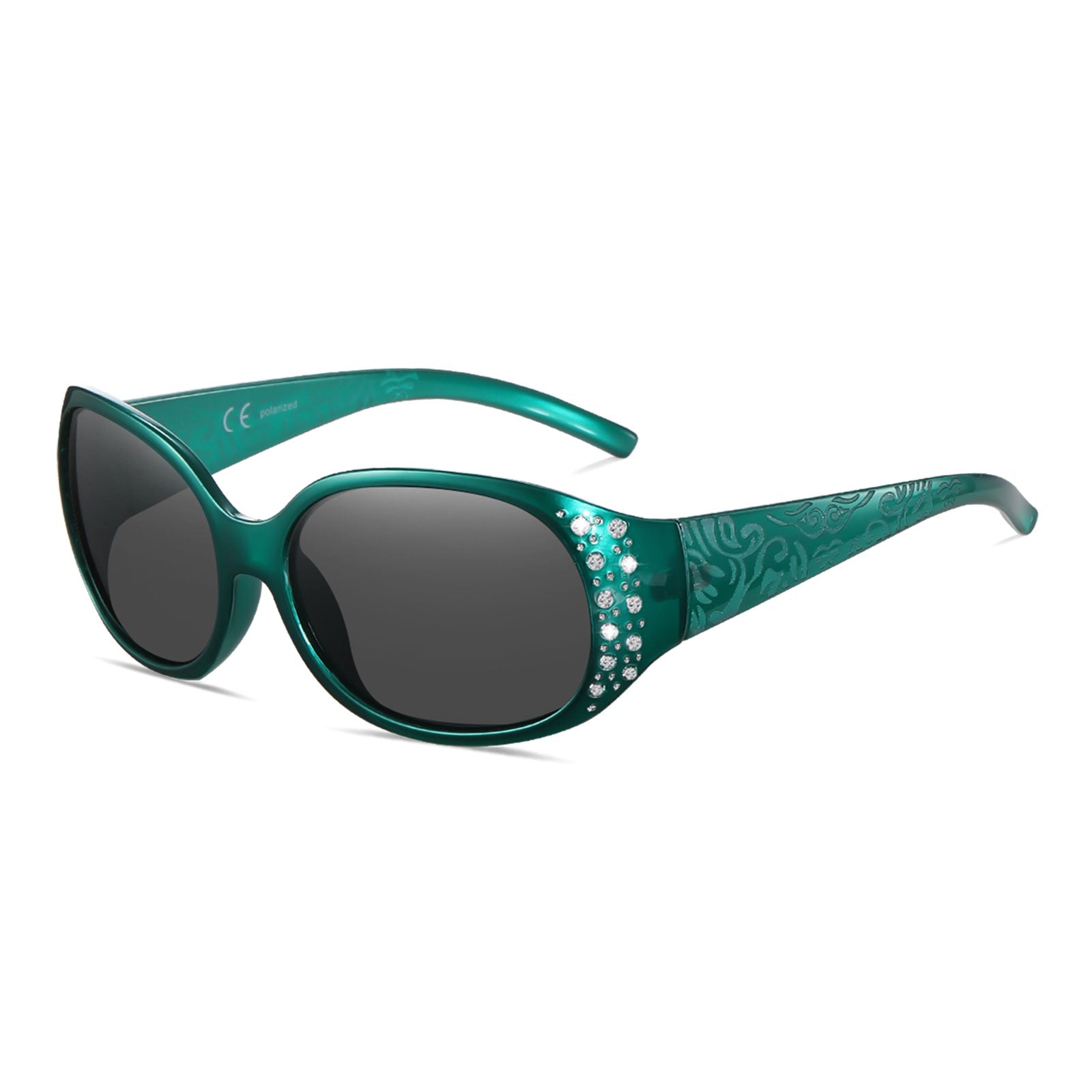 HAOLOTA Polarized Sunglasses for Women Rhinestone Wrap Around SG0008