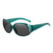 HAOLOTA Polarized Sunglasses for Women Rhinestone Wrap Around SG0008