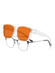 HAOLOTA Sleep Glasses Fitovers with Blue Light Blocking for Men Women Red Tinted SPG0174