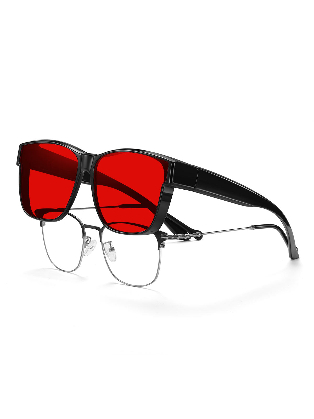 HAOLOTA Sleep Glasses Fitovers with Blue Light Blocking for Men Women Red Tinted SPG0174