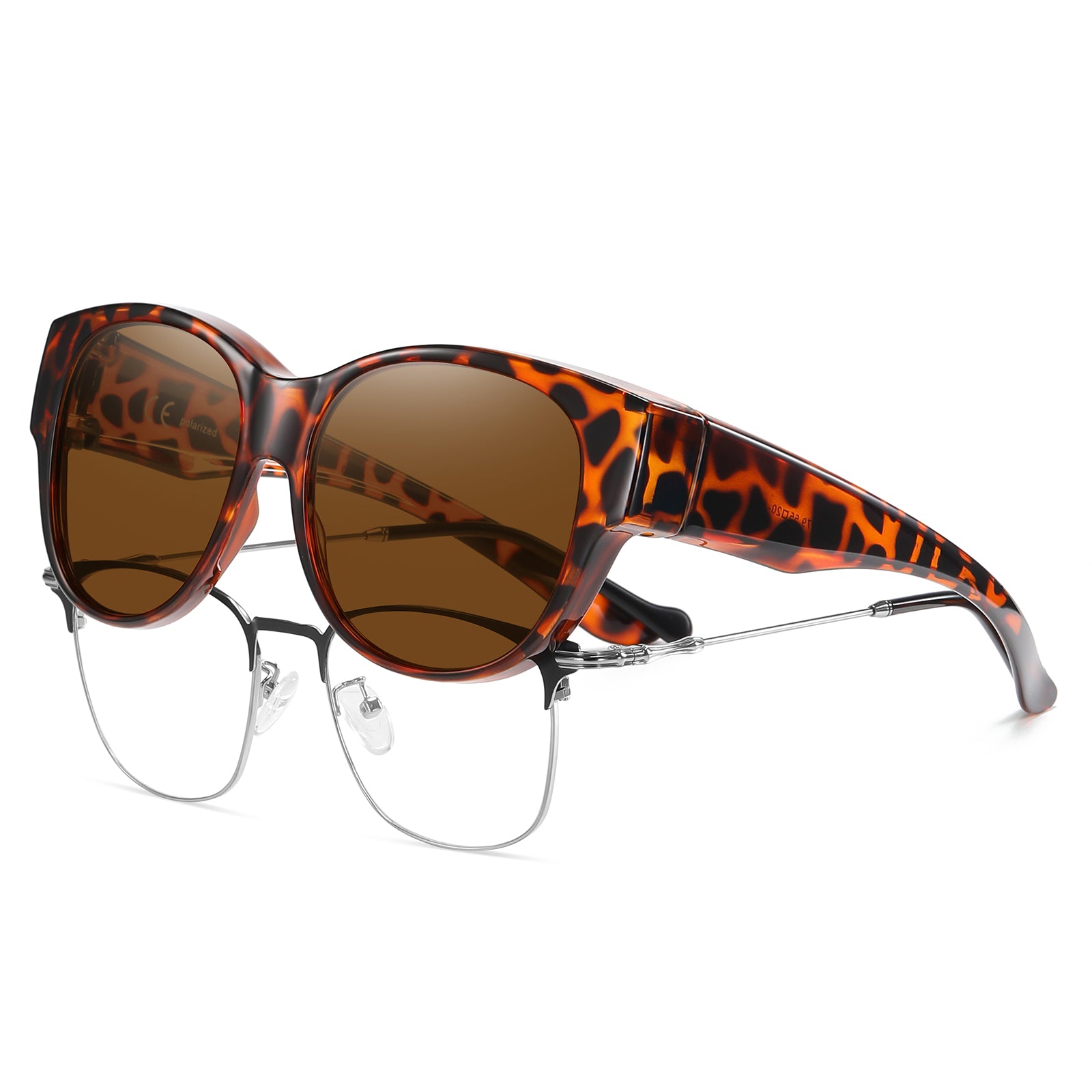 HAOLOTA Cat Eye Sunglasses for Over Glasses Polarized  UV Protection SG0179