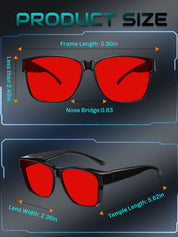 HAOLOTA Sleep Glasses Fitovers with Blue Light Blocking for Men Women Red Tinted SPG0174