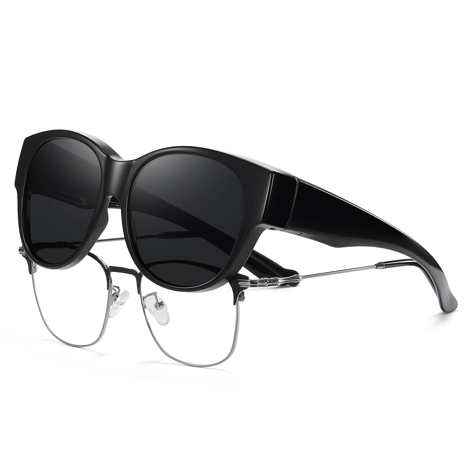 HAOLOTA Cat Eye Sunglasses for Over Glasses Polarized  UV Protection SG0179