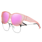 HAOLOTA Cat Eye Sunglasses for Over Glasses Polarized  UV Protection SG0179