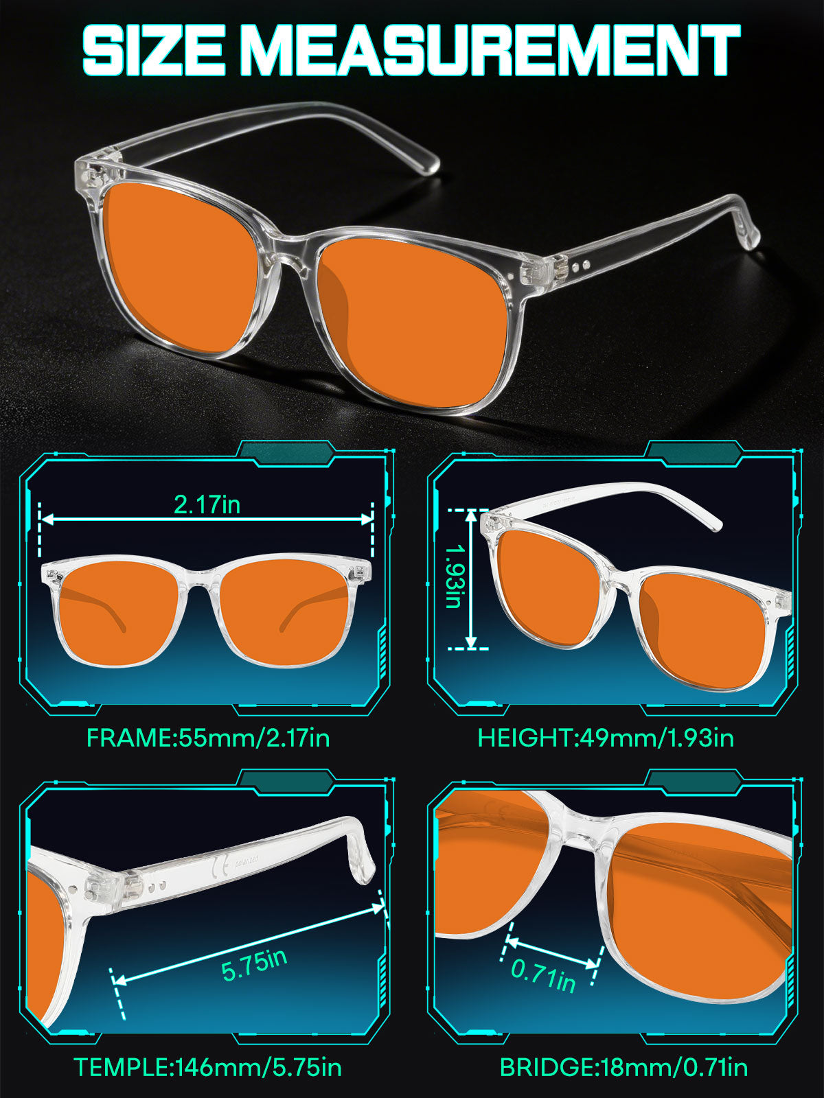 HAOLOTA Sleep Glasses with Blue Green Light Blocking Gaming Glasses SPG8081