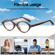 HAOLOTA Blue Light Blocking Glasses Women Trendy Round Anti Eyestrain BG6101