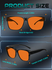 HAOLOTA Sleep Glasses Fitovers with Blue Light Blocking for Men Women Red Tinted SPG0174