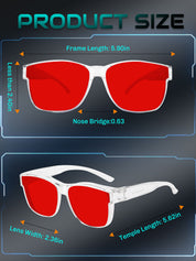 HAOLOTA Sleep Glasses Fitovers with Blue Light Blocking for Men Women Red Tinted SPG0174