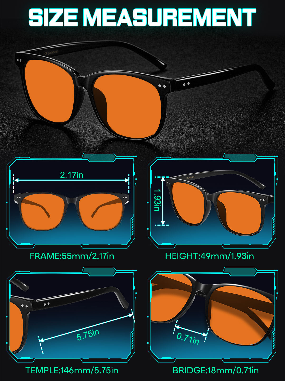 HAOLOTA Sleep Glasses with Blue Green Light Blocking Gaming Glasses SPG8081
