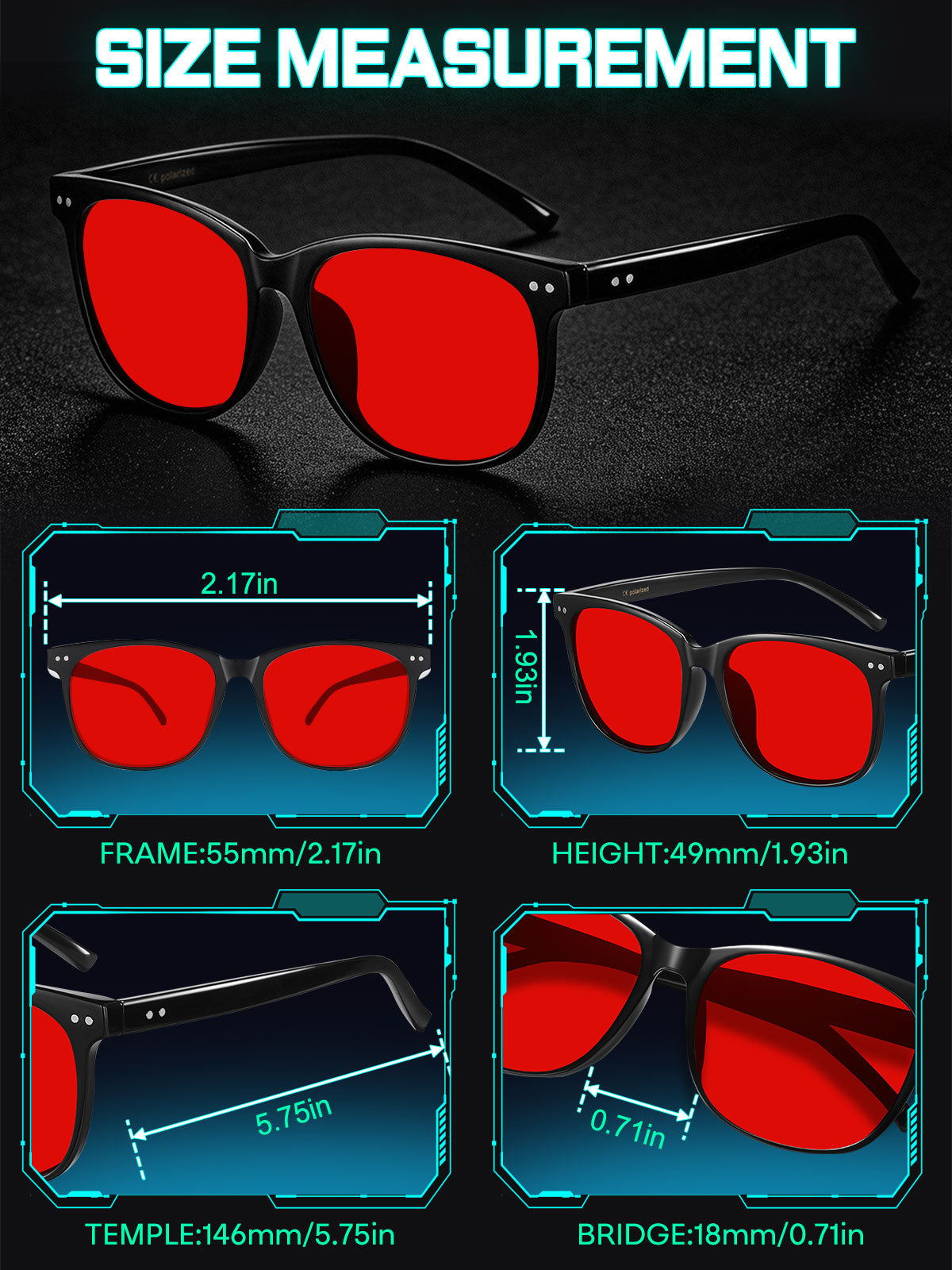 HAOLOTA Sleep Glasses with Blue Green Light Blocking Gaming Glasses SPG8081