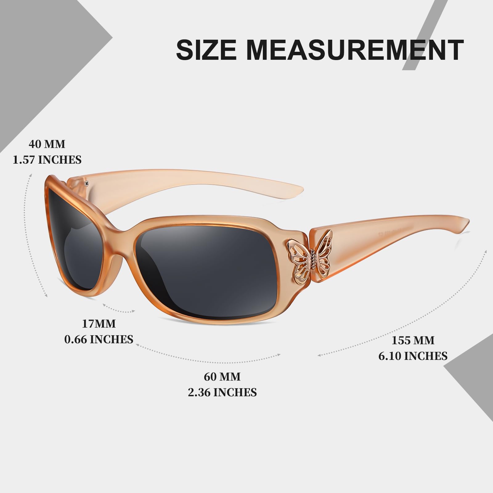 HAOLOTA Women's Polarized Sunglasses - Fashionable Butterfly Design SG0012