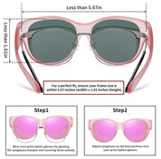 HAOLOTA Cat Eye Sunglasses for Over Glasses Polarized  UV Protection SG0179