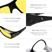 HAOLOTA Night Vision Driving Over Glasses, Nighttime Glasses Men Women Anti Glare NV0311