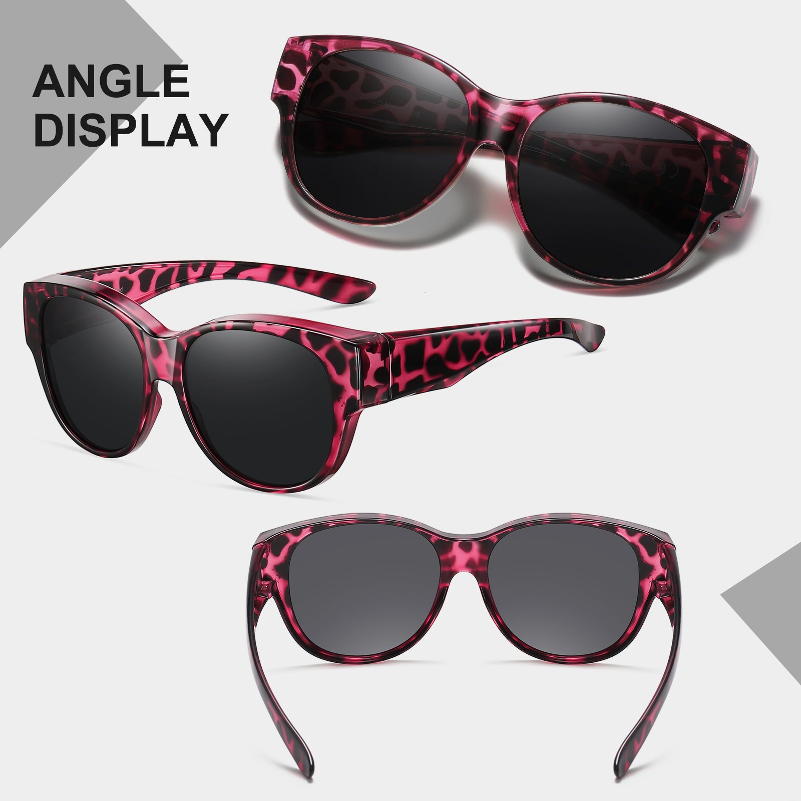 HAOLOTA Cat Eye Sunglasses for Over Glasses Polarized  UV Protection SG0179