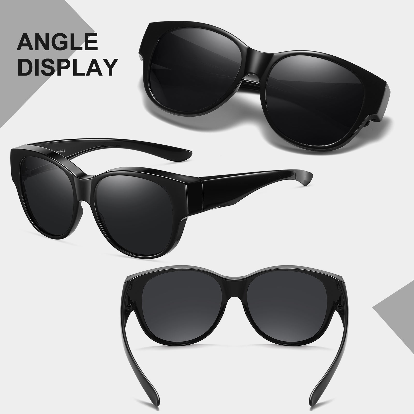 HAOLOTA Cat Eye Sunglasses for Over Glasses Polarized  UV Protection SG0179
