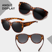 HAOLOTA Cat Eye Sunglasses for Over Glasses Polarized  UV Protection SG0179