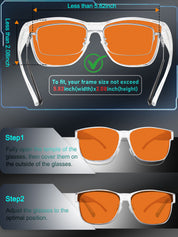 HAOLOTA Sleep Glasses Fitovers with Blue Light Blocking for Men Women Red Tinted SPG0174