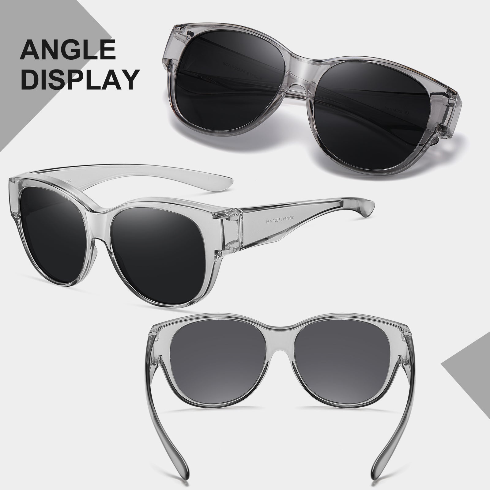 HAOLOTA Cat Eye Sunglasses for Over Glasses Polarized  UV Protection SG0179