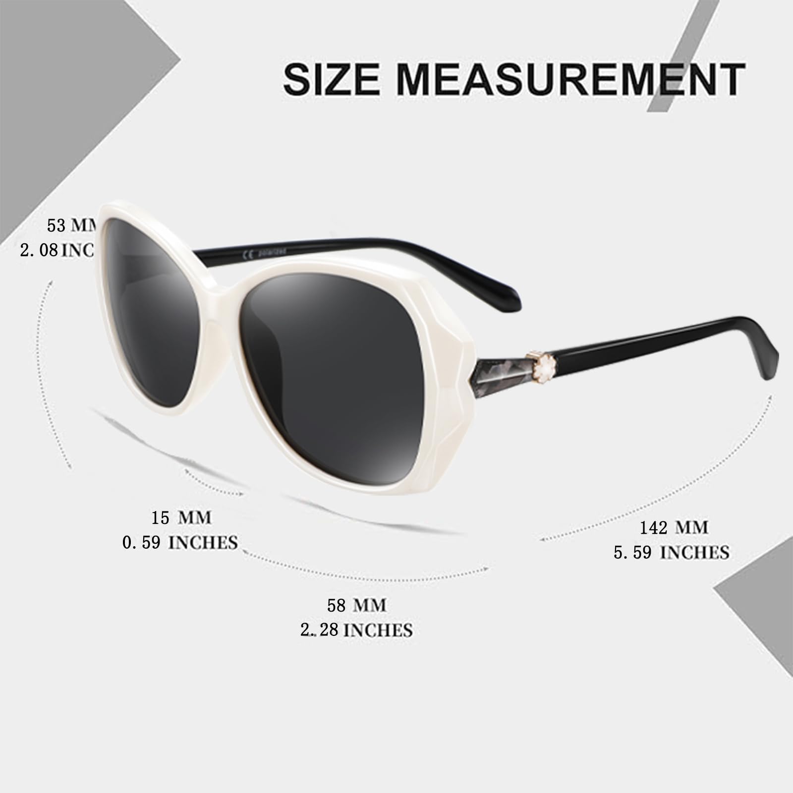 HAOLOTA Oversized Sunglasses Womens Polarized Trendy Sun Glasses Shades UV400 Protection SG9402