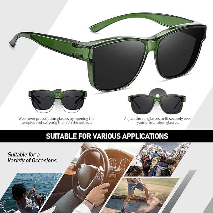 HAOLOTA Fit-Over Sunglasses-Polarized for Men Square Shades Oversized SG0174L