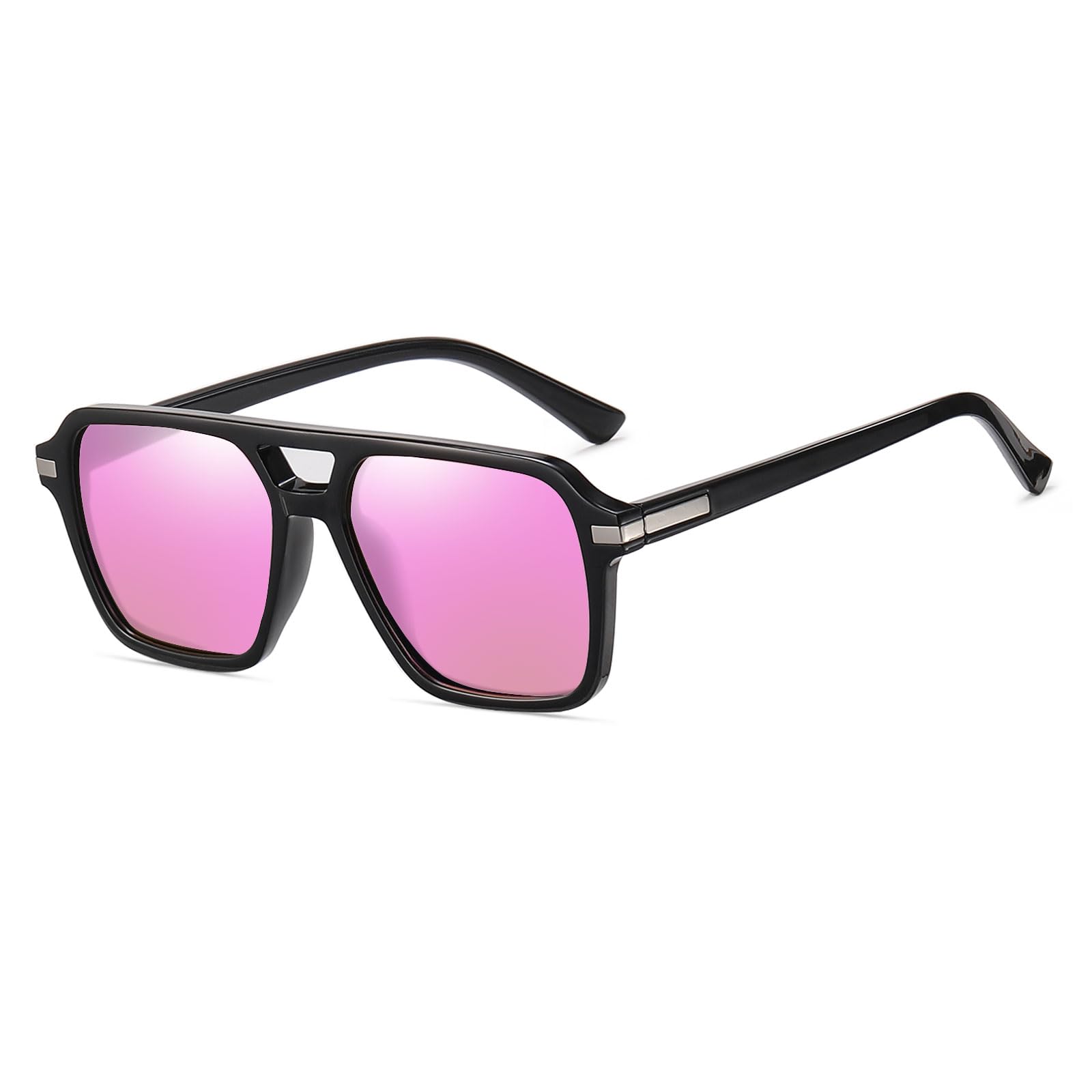 HAOLOTA Retro Aviator Sunglasses for Women and Men, Polarized Square Shades UV Protection SG3483