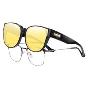 HAOLOTA Fit Over Polarized Driving Sunglasses for Women, Large Trendy Cat Eye UV Protection NV0189