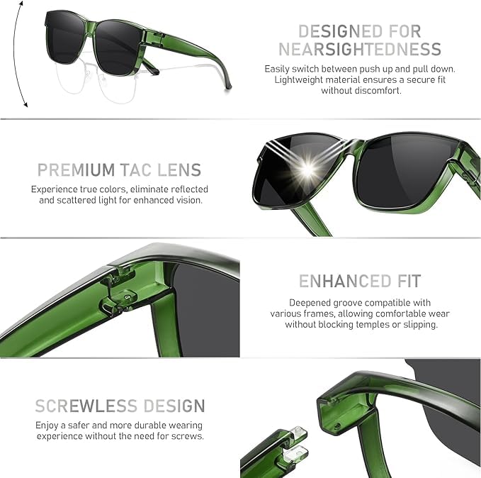 HAOLOTA Fit-Over Sunglasses-Polarized for Men Square Shades Oversized SG0174L
