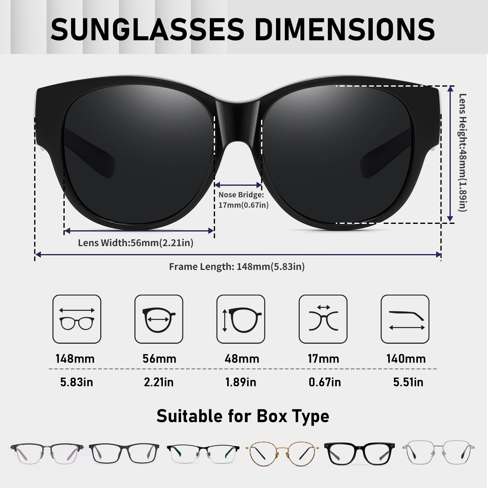 HAOLOTA Cat Eye Sunglasses for Over Glasses Polarized  UV Protection SG0179