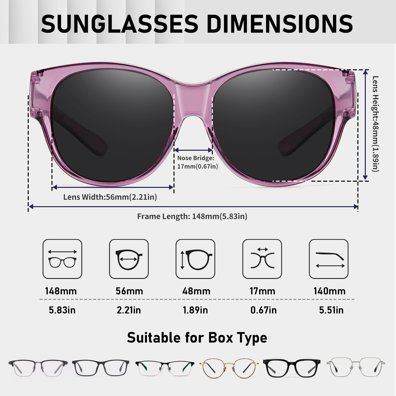 HAOLOTA Cat Eye Sunglasses for Over Glasses Polarized  UV Protection SG0179