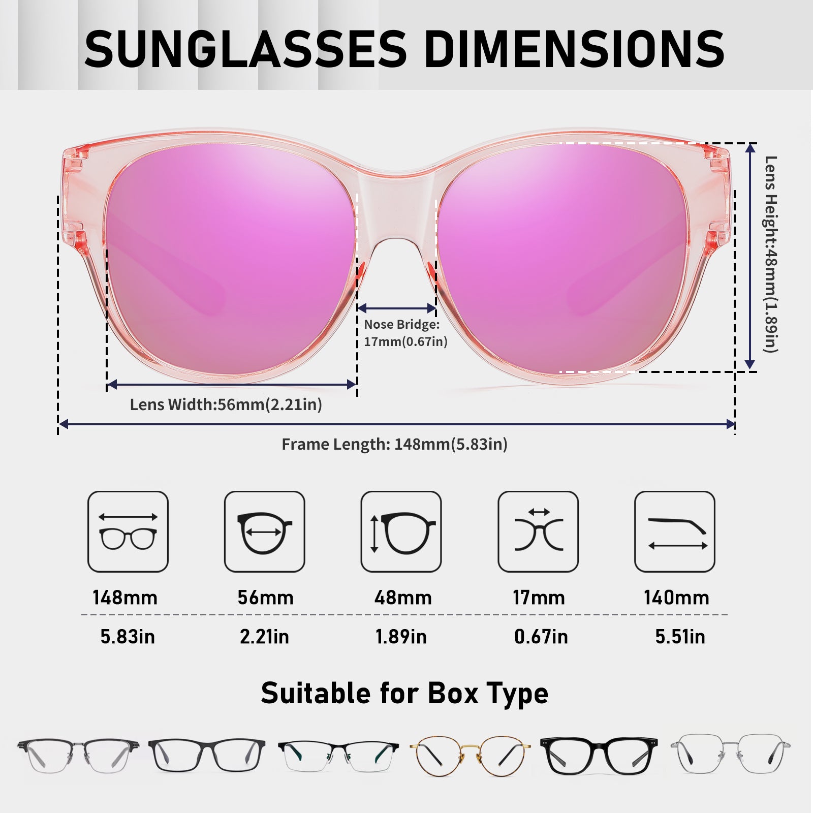 HAOLOTA Cat Eye Sunglasses for Over Glasses Polarized  UV Protection SG0179