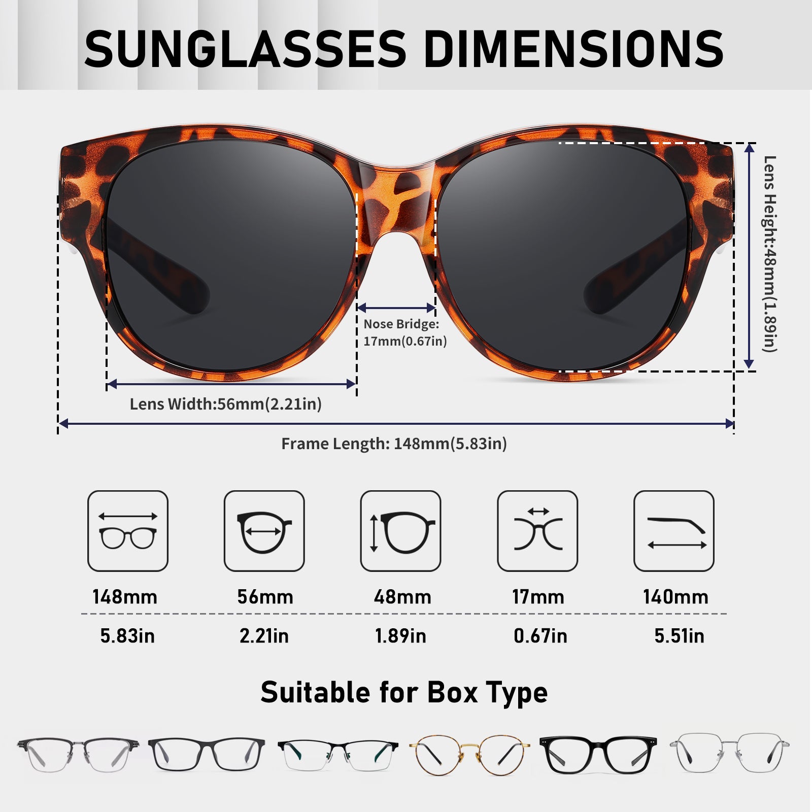 HAOLOTA Cat Eye Sunglasses for Over Glasses Polarized  UV Protection SG0179