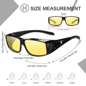 HAOLOTA Night Vision Driving Over Glasses, Nighttime Glasses Men Women Anti Glare NV0311