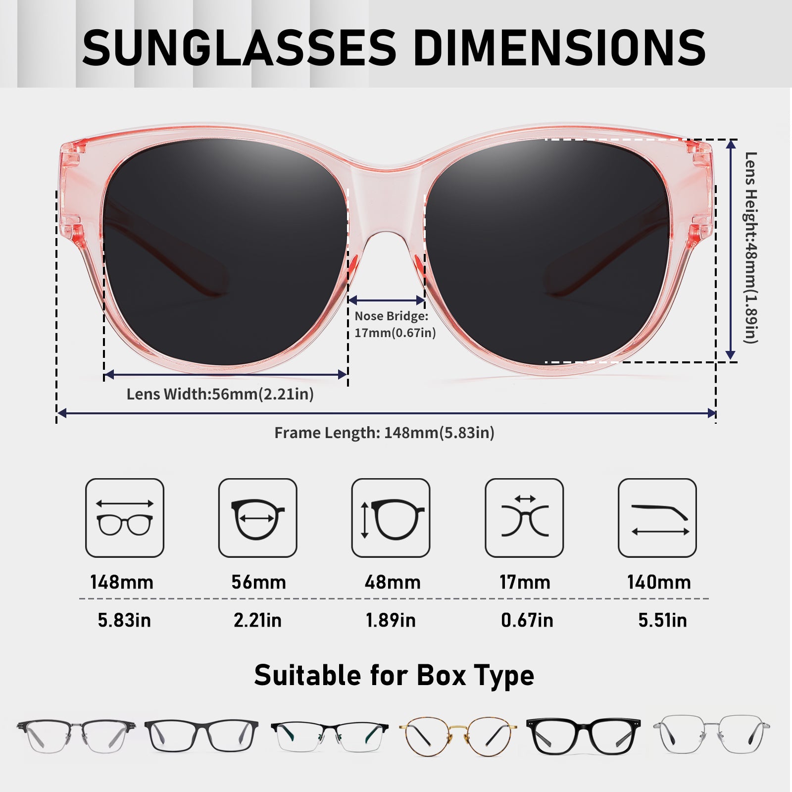 HAOLOTA Cat Eye Sunglasses for Over Glasses Polarized  UV Protection SG0179