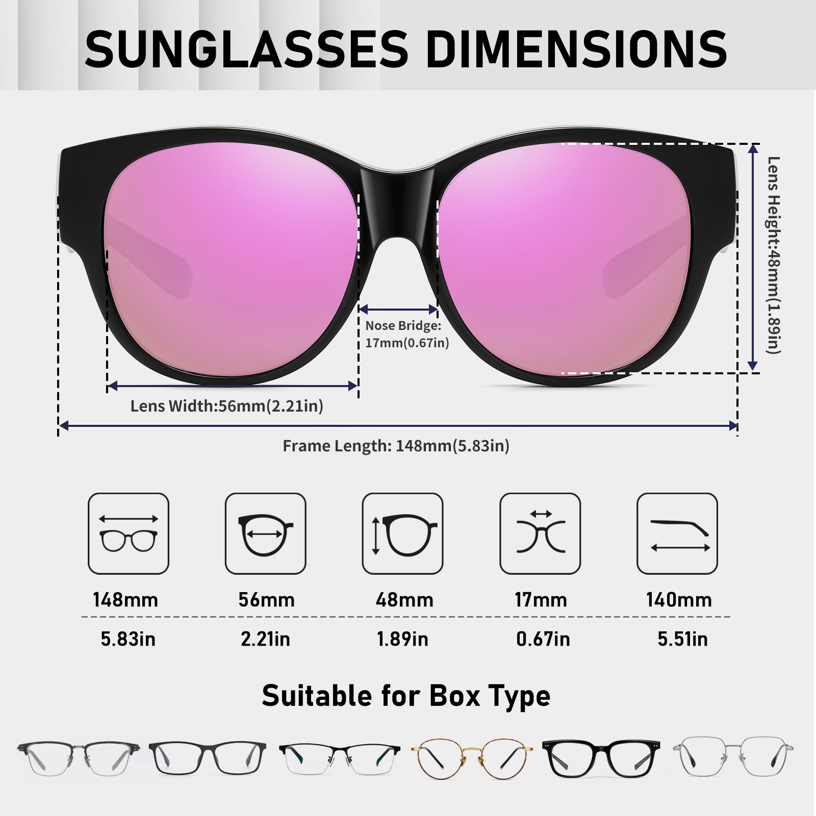 HAOLOTA Cat Eye Sunglasses for Over Glasses Polarized  UV Protection SG0179