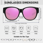 HAOLOTA Cat Eye Sunglasses for Over Glasses Polarized  UV Protection SG0179
