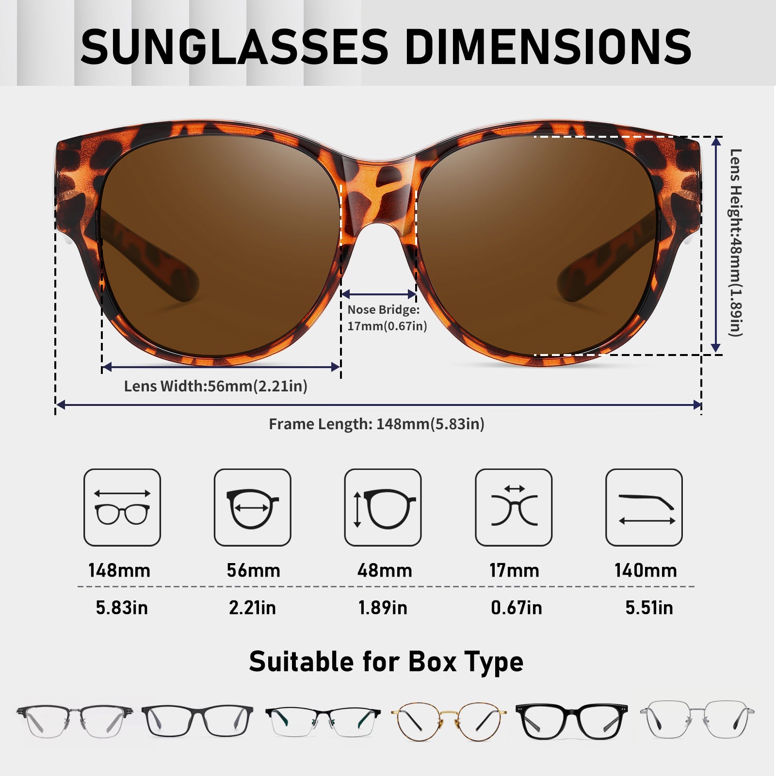 HAOLOTA Cat Eye Sunglasses for Over Glasses Polarized  UV Protection SG0179