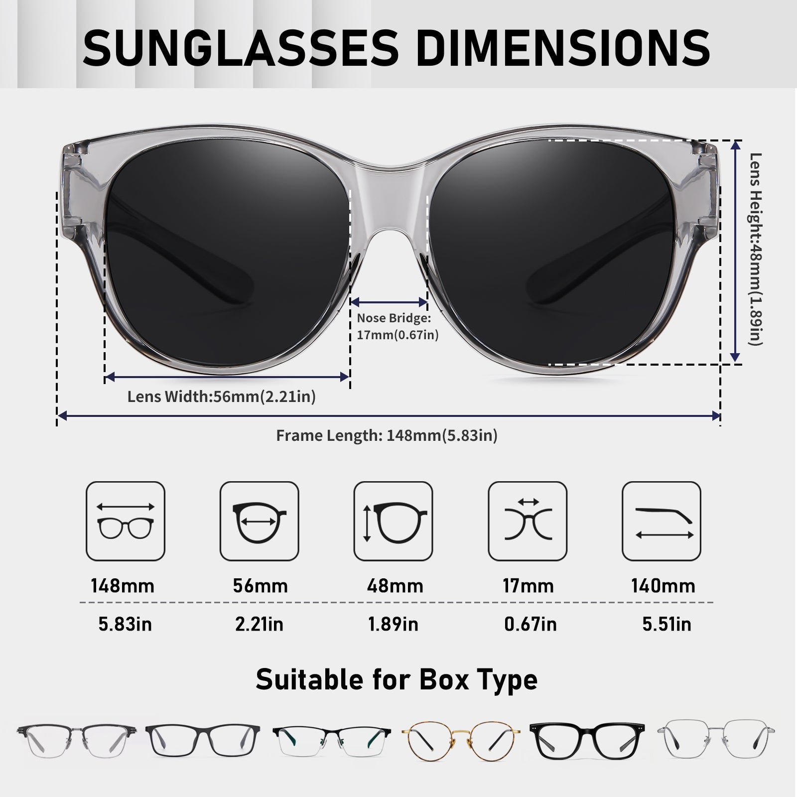 HAOLOTA Cat Eye Sunglasses for Over Glasses Polarized  UV Protection SG0179