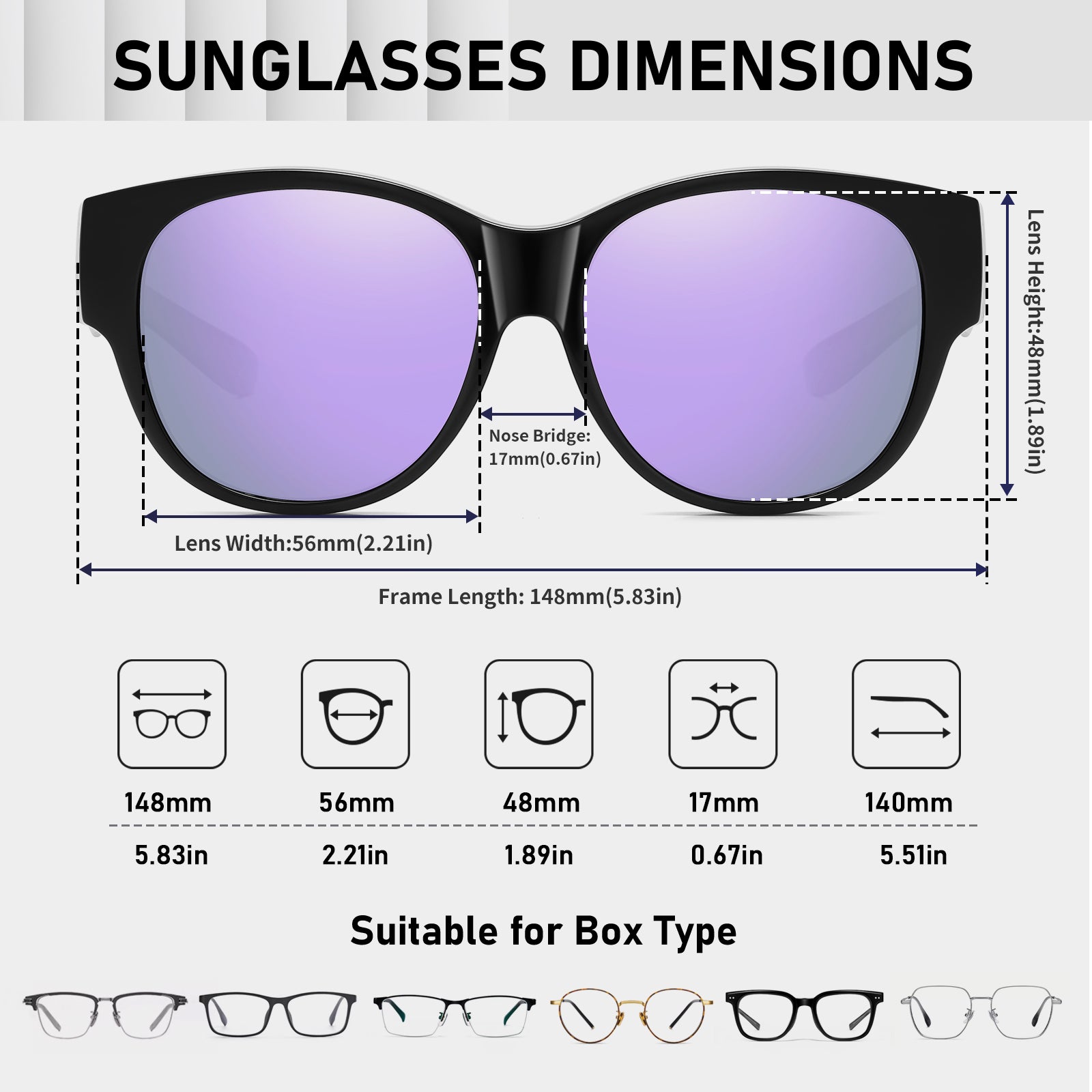 HAOLOTA Cat Eye Sunglasses for Over Glasses Polarized  UV Protection SG0179
