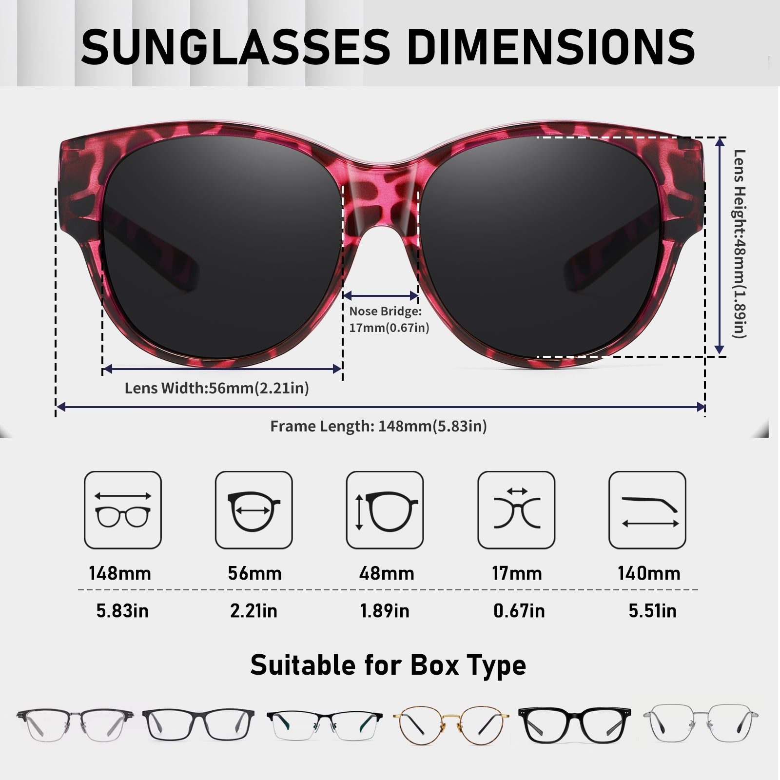 HAOLOTA Cat Eye Sunglasses for Over Glasses Polarized  UV Protection SG0179