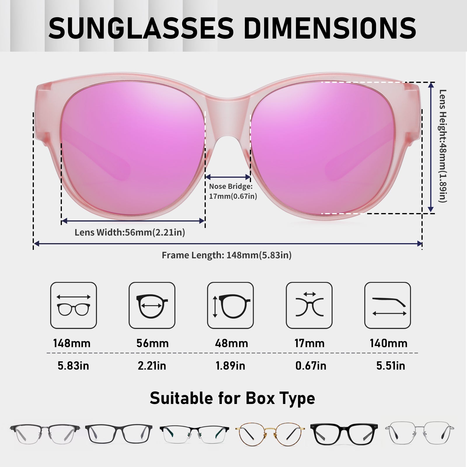 HAOLOTA Cat Eye Sunglasses for Over Glasses Polarized  UV Protection SG0179