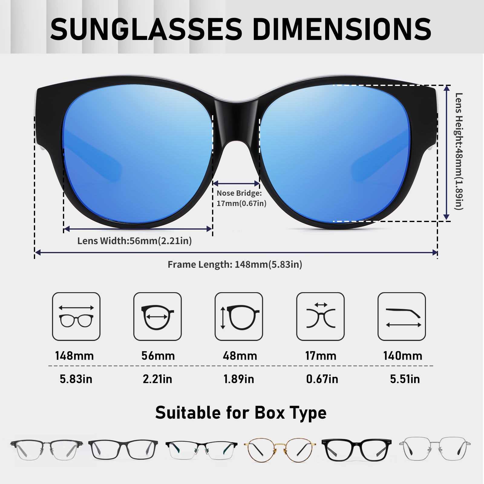 HAOLOTA Cat Eye Sunglasses for Over Glasses Polarized  UV Protection SG0179