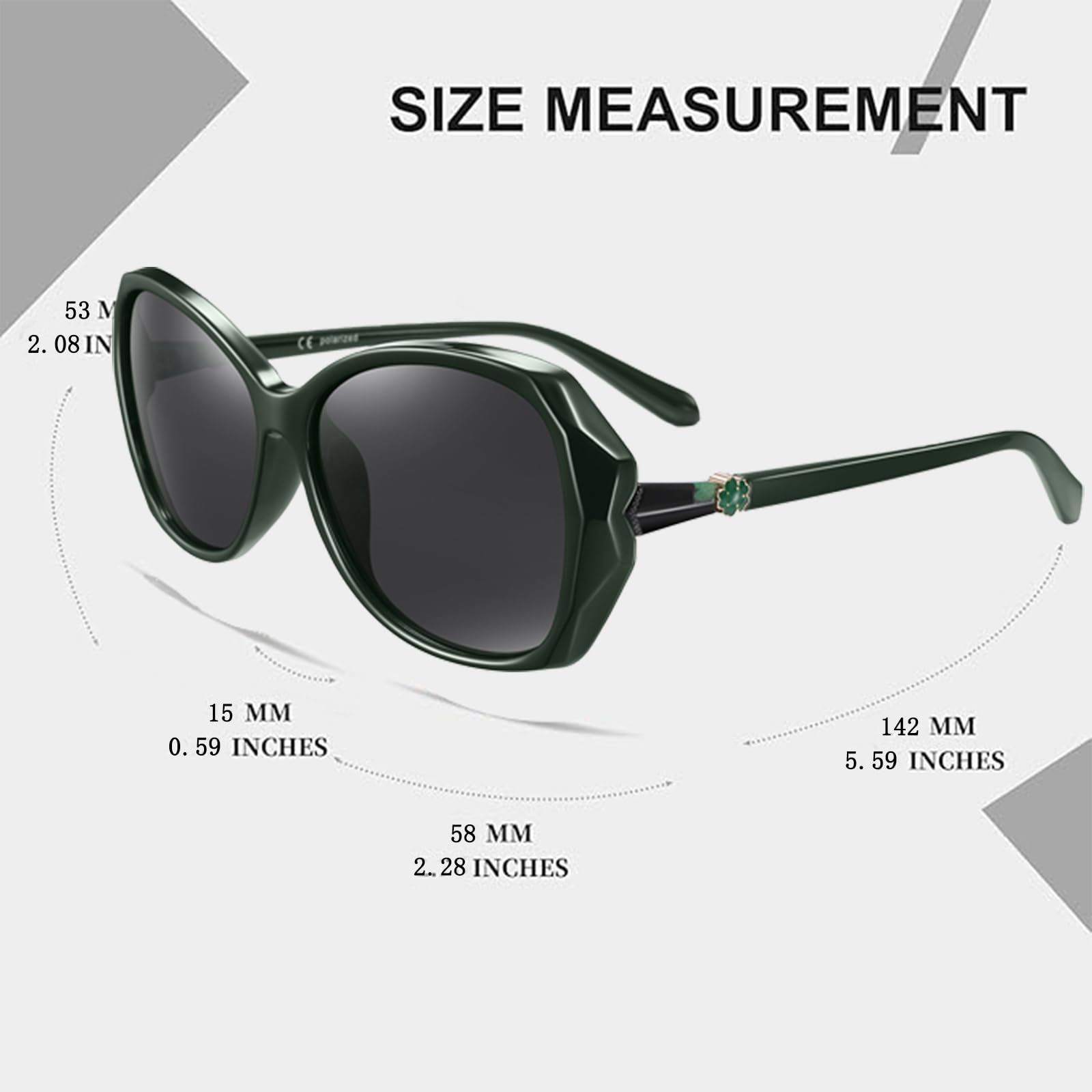 HAOLOTA Oversized Sunglasses Womens Polarized Trendy Sun Glasses Shades UV400 Protection SG9402