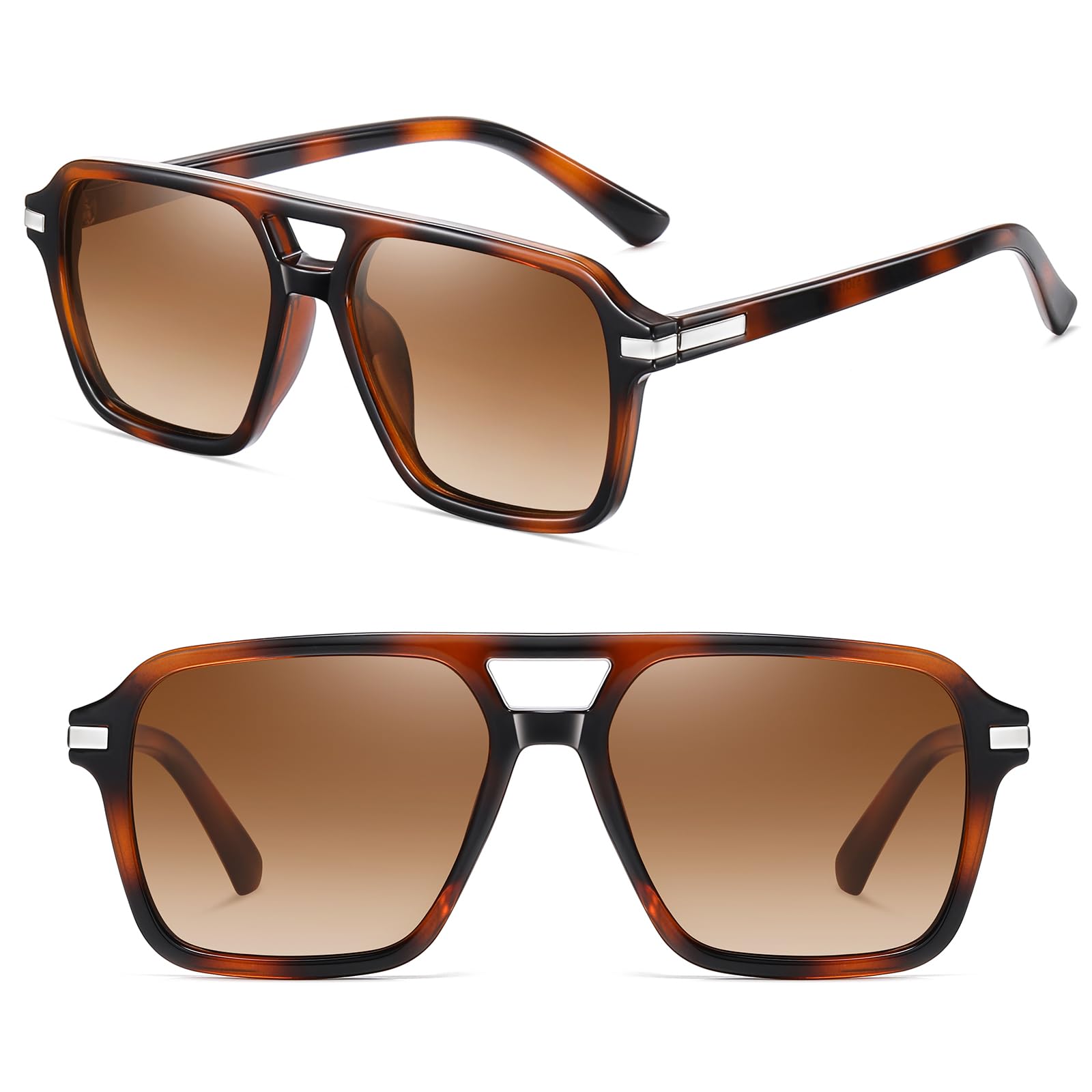 HAOLOTA Retro Aviator Sunglasses for Women and Men, Polarized Square Shades UV Protection SG3483