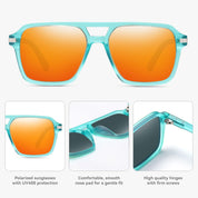 HAOLOTA Retro Aviator Sunglasses for Women and Men, Polarized Square Shades UV Protection SG3483