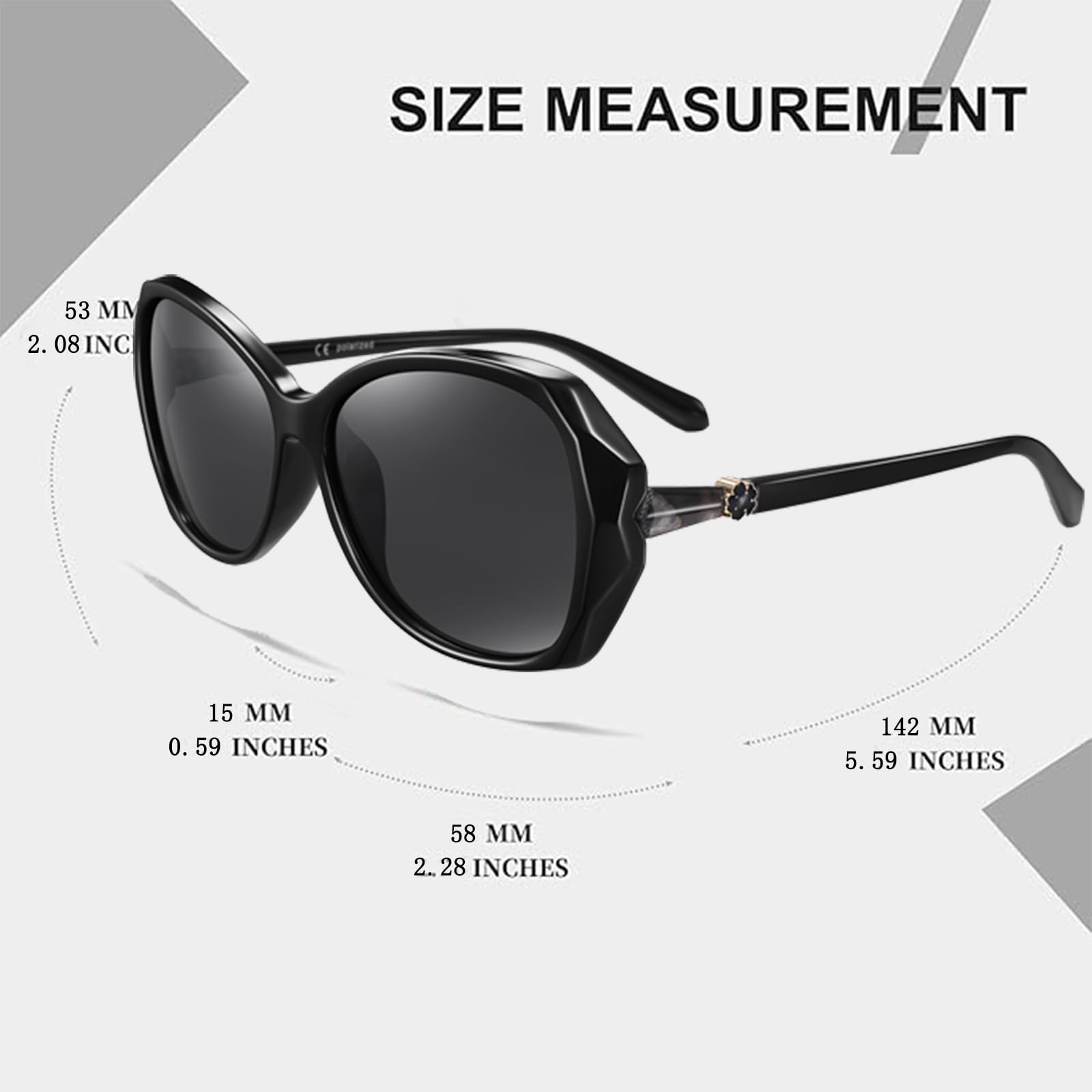 HAOLOTA Oversized Sunglasses Womens Polarized Trendy Sun Glasses Shades UV400 Protection SG9402