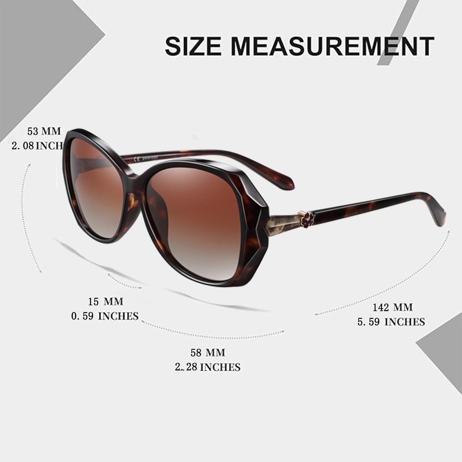 HAOLOTA Oversized Sunglasses Womens Polarized Trendy Sun Glasses Shades UV400 Protection SG9402