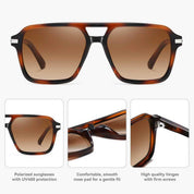 HAOLOTA Retro Aviator Sunglasses for Women and Men, Polarized Square Shades UV Protection SG3483