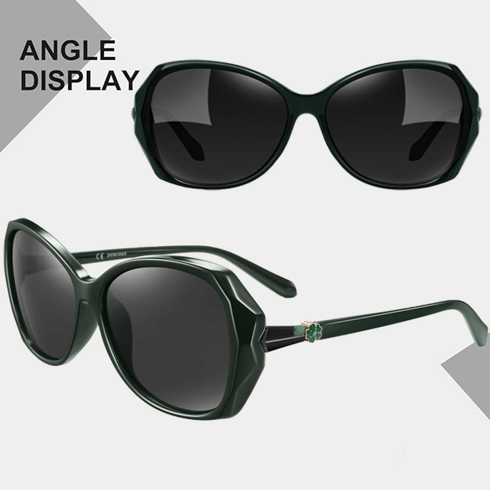 HAOLOTA Oversized Sunglasses Womens Polarized Trendy Sun Glasses Shades UV400 Protection SG9402